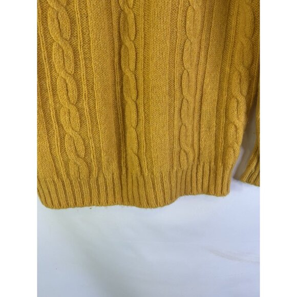 Vintage 60s 38 Shetland Wool Cable Knit Fisherman Sweater Preppy - Picture 6 of 8